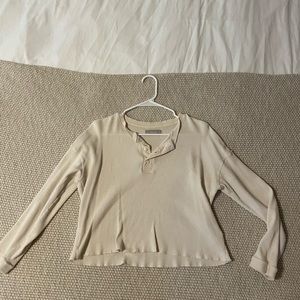 Everlane cropped waffle Henley